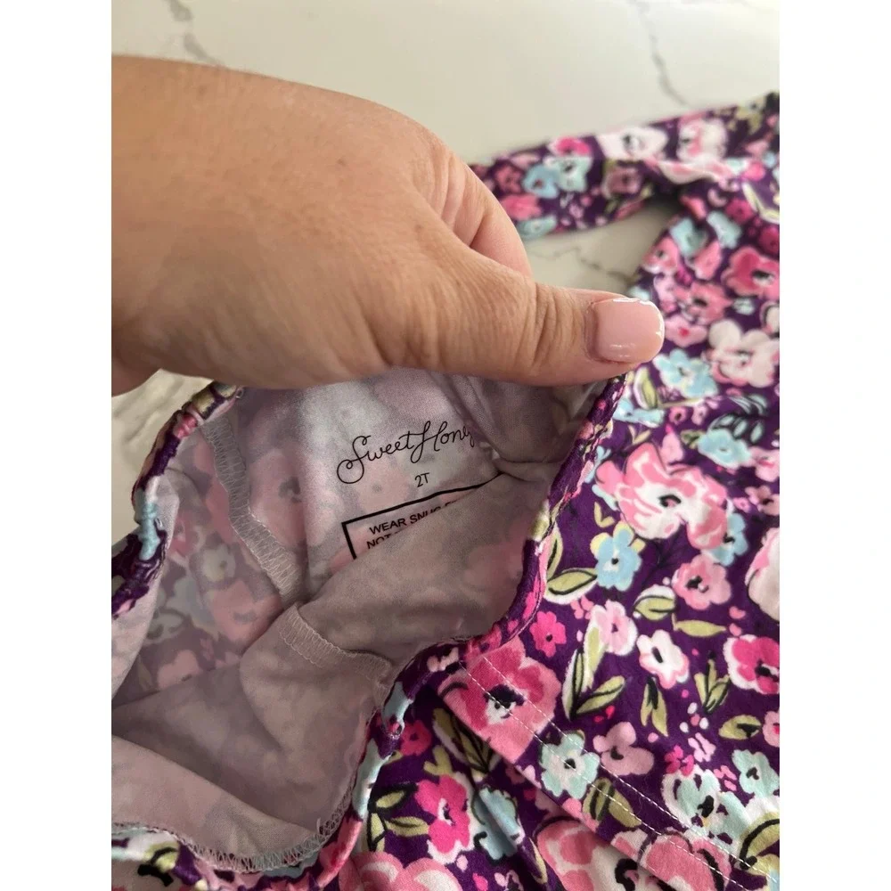SweetHoney 2 piece‎ pajamas set floral girls 2T